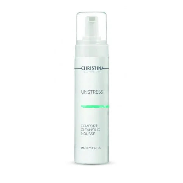 מוס ניקוי Comfort Cleansing Mousse מסדרת Unstress ‏200 מ״ל | Christina – תמונת אריזת המוצר
