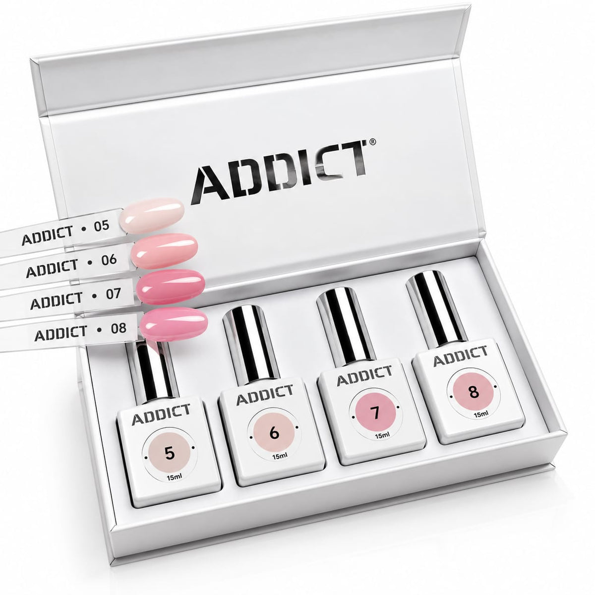 מארז קאבר בייס גוונים 05–08, 15 מ״ל | Addict
