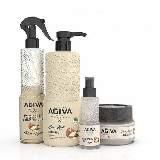 סט טיפוח מלא Pure Argan - לחות, שיקום וברק טבעי לשיער - Agiva, יופילי