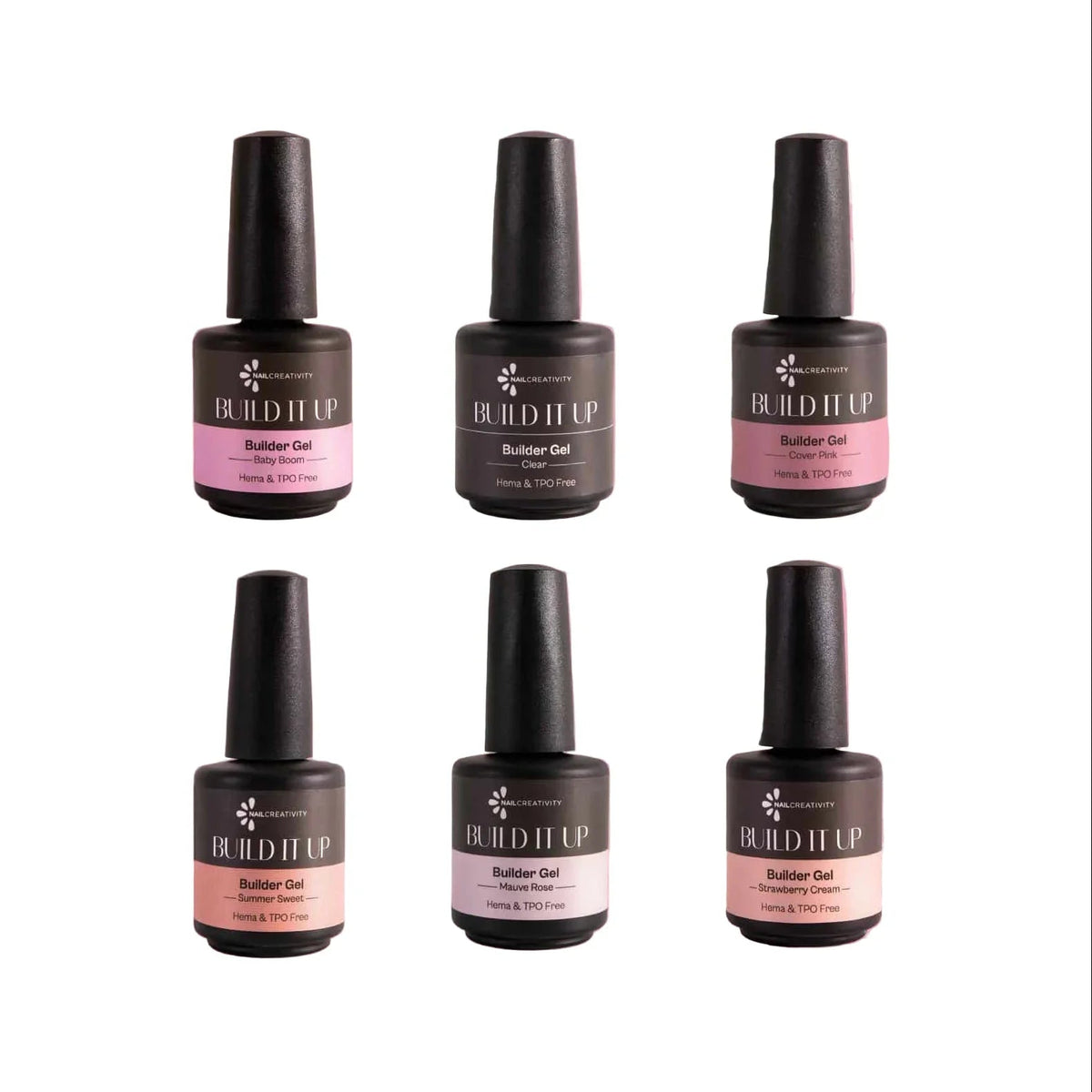סדרת ג’ל בנייה 6 בקבוקים build it up nail creativity- Lady Pink, יופילי