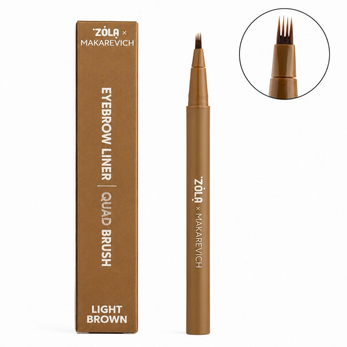 ZOLA Four-Tip Fine Brow Hair Pen - Light Brown by ZOLA