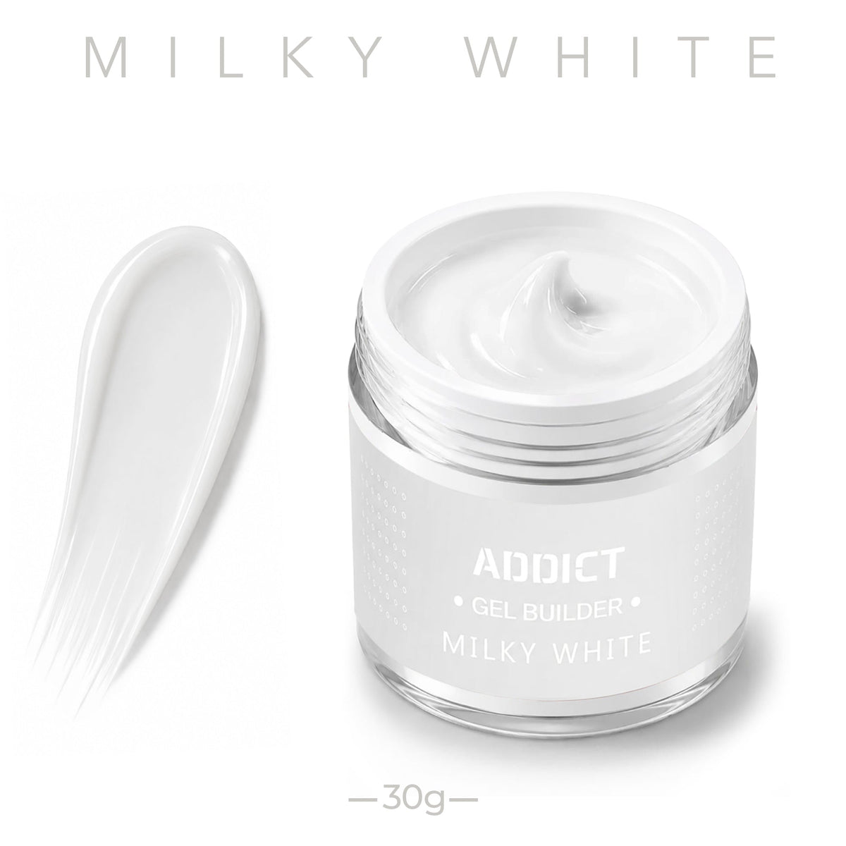 אדיקט ג'ל בניה 30 Milky White מ"ל - Addict