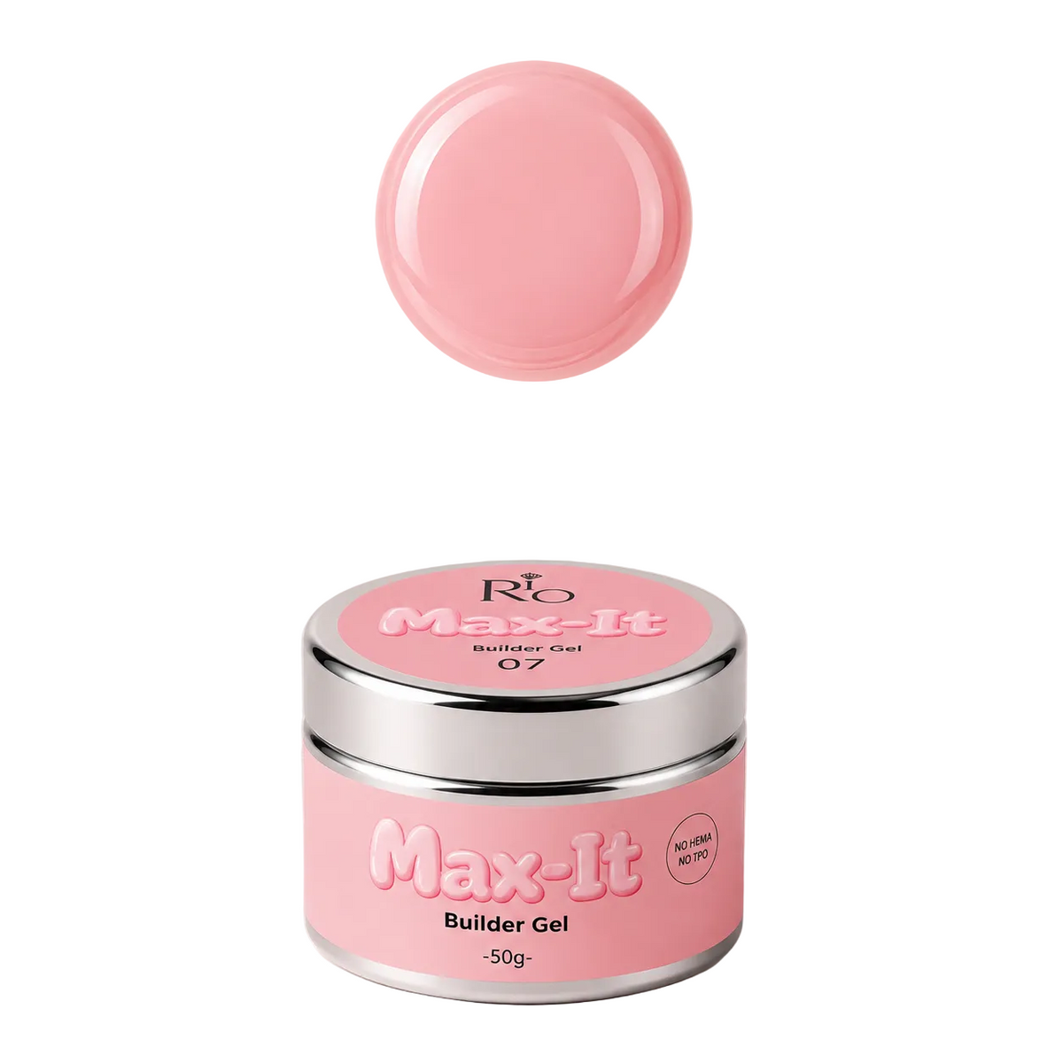 MAX-IT Builder Gel מבית RIO | ג׳ל בנייה מקצועי 50 גרם – גוון 07 | ללא HEMA וללא TPO