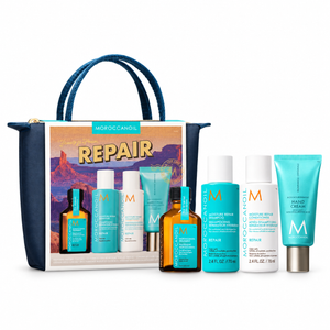 ערכת נסיעות לשיקום השיער Moroccanoil + תיק איפור במתנה
